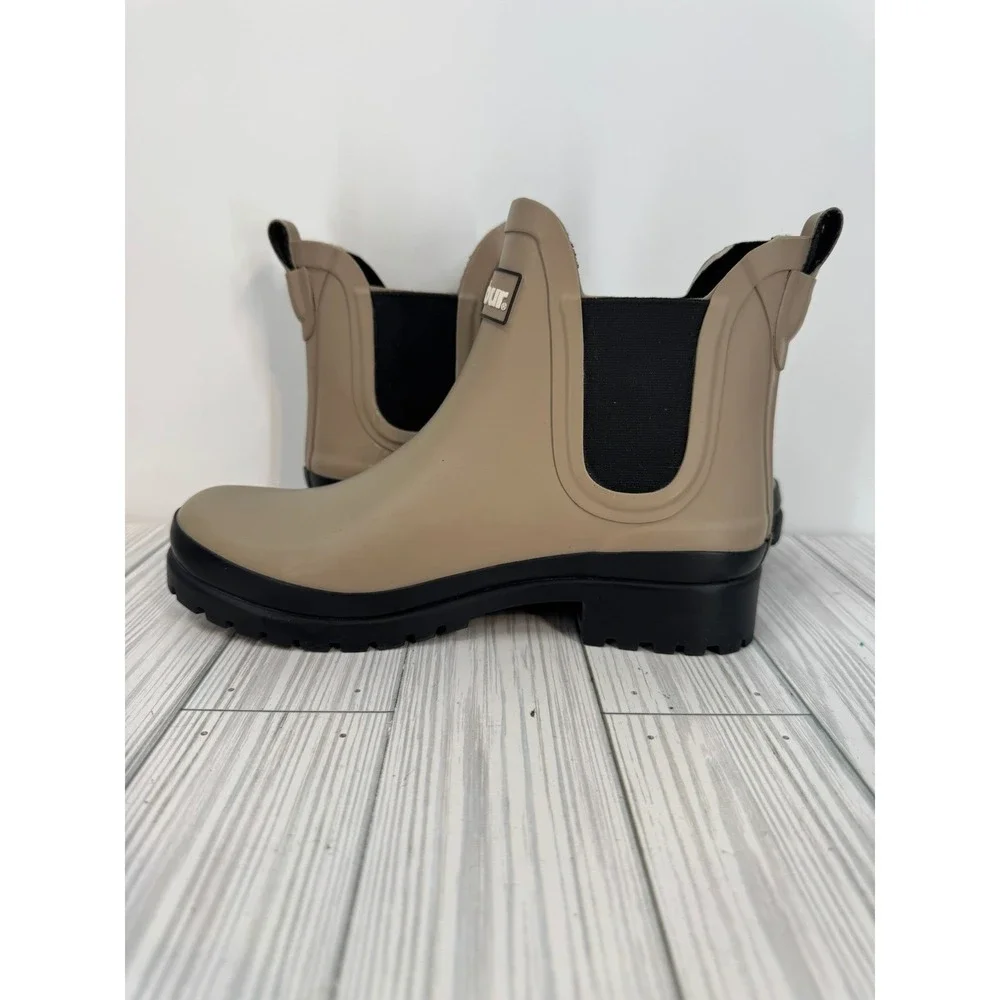 Barbour Mallow Waterproof Chelsea Rainboots Lt Trench Black Women's Size‎ 5